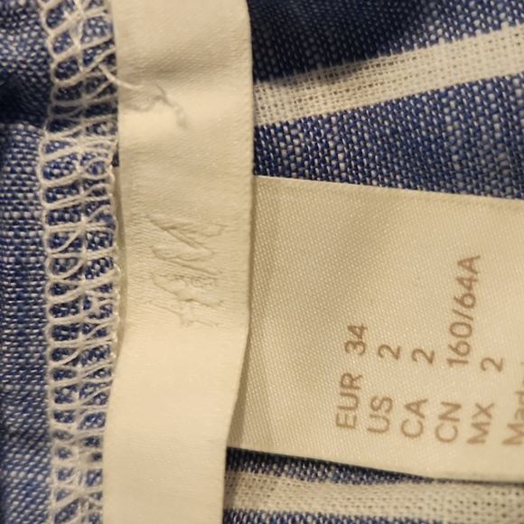 H&M -Blue Striped Women's Shorts- Size 2 - Picture 2 of 4